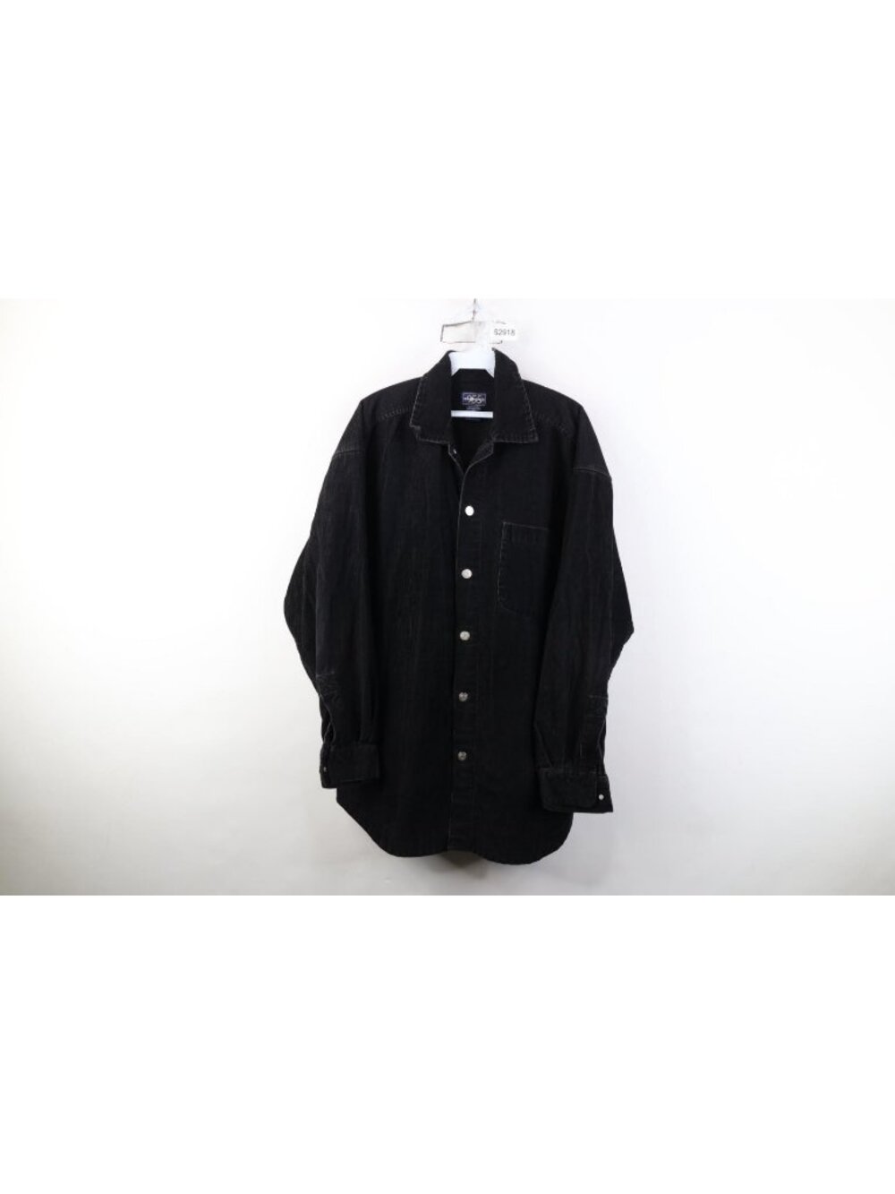 Vintage 90s Streetwear Mens Size Medium Faded Baggy Corduroy Button Shirt Black